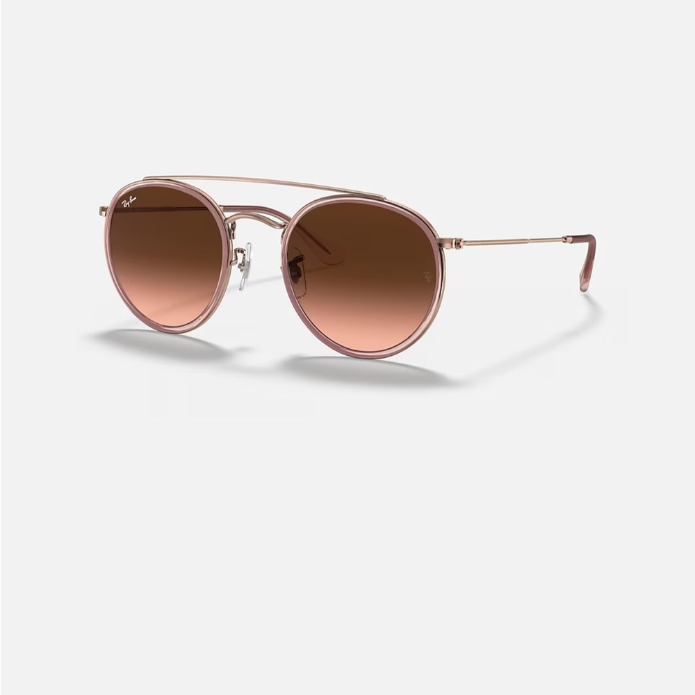 Ray-ban Round Double Bridge Sunglasses in Polished Copper
